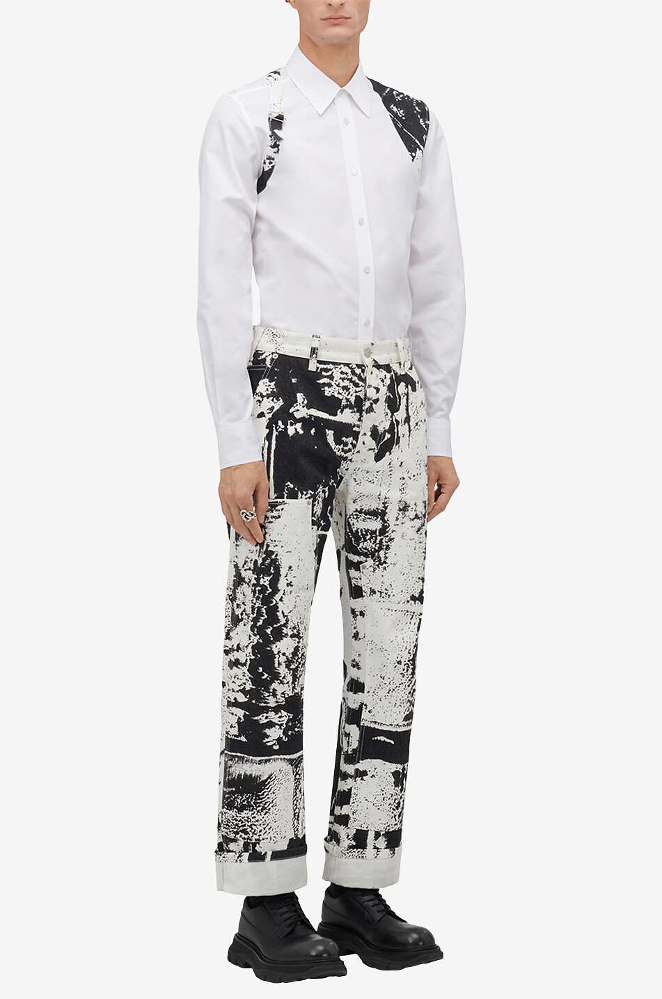 ALEXANDER McQUEEN Harness Fold poplin shirt Men WHITE 4