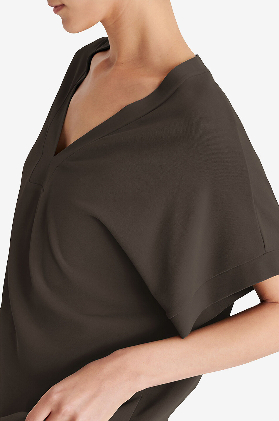 ERES Tali short jersey crepe tunic Women DARK KHAKI 4