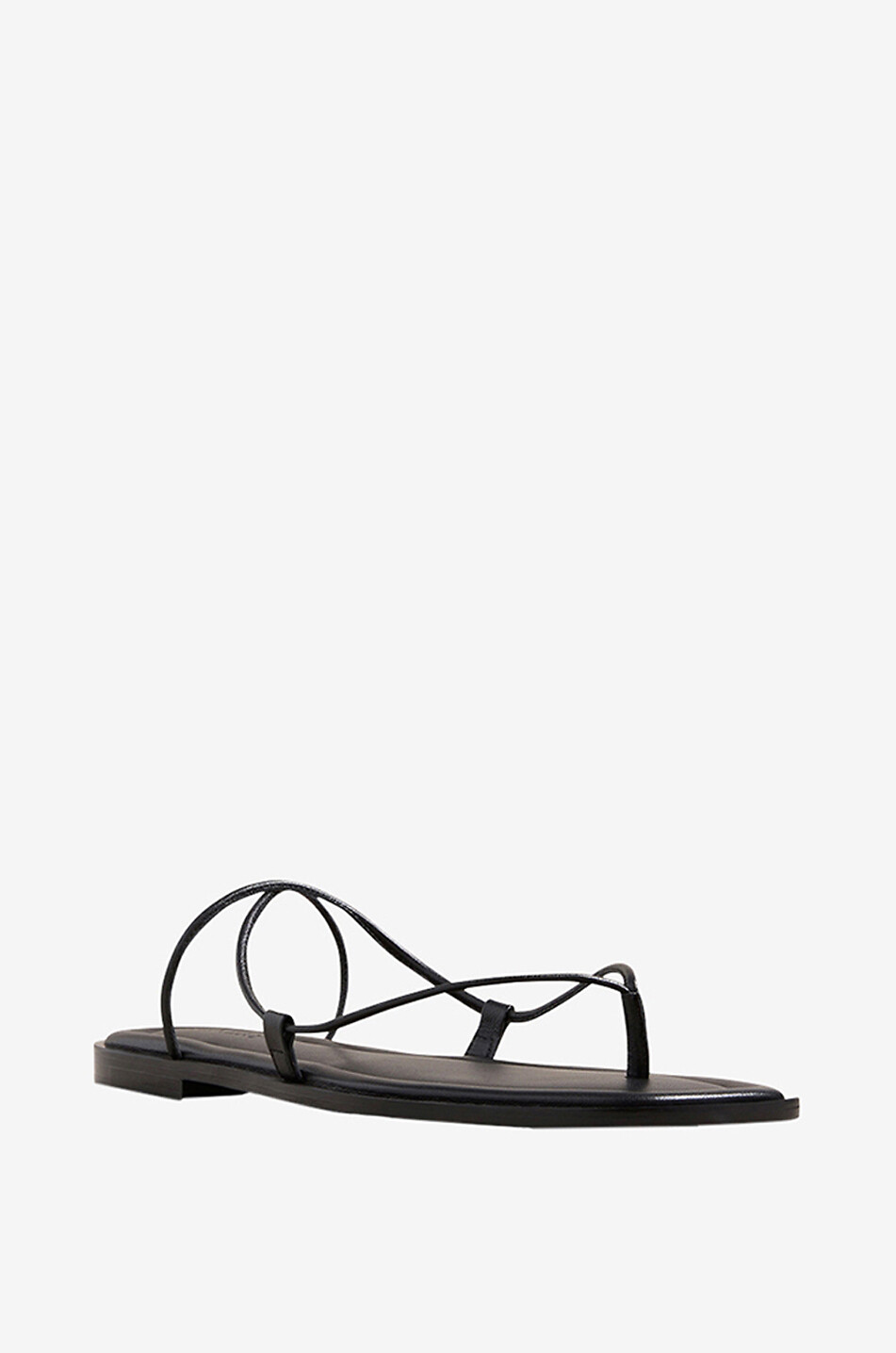Nodi flat leather sandals BLACK Bongénie Outlet