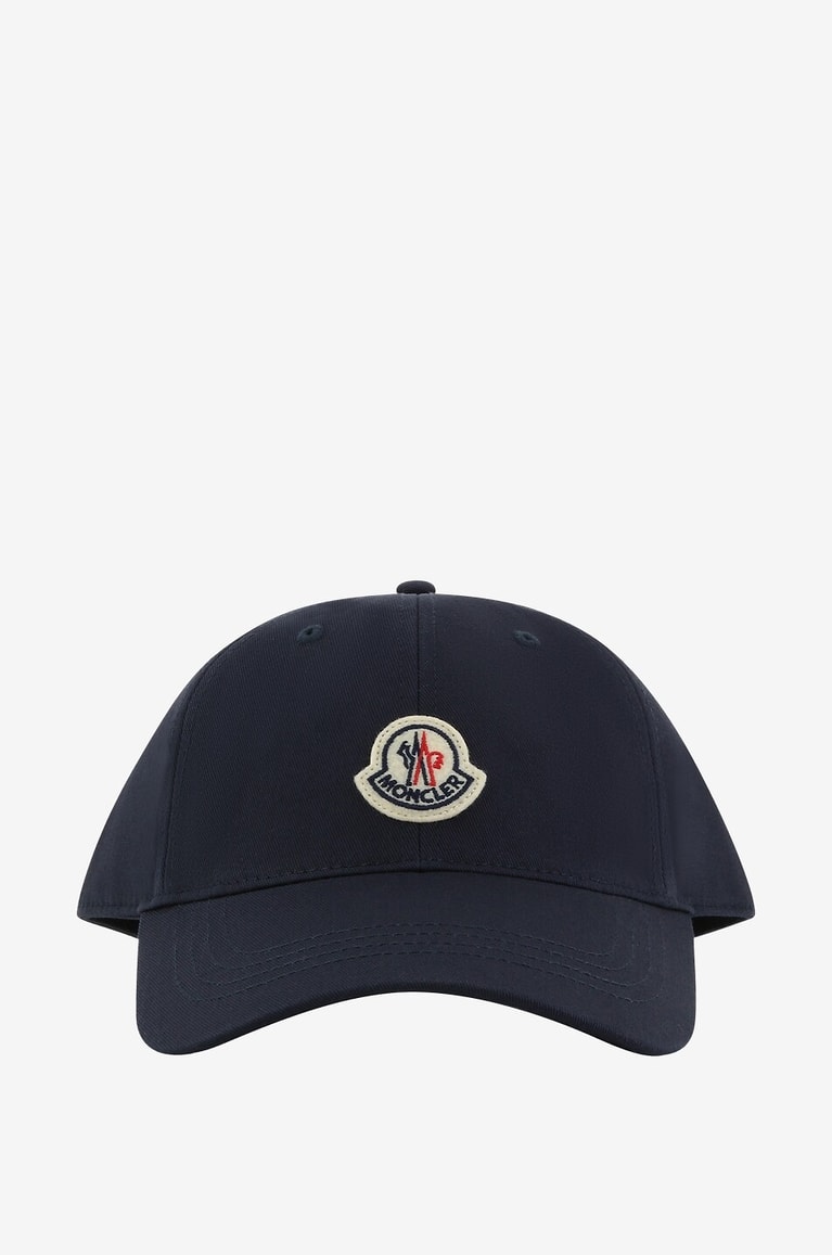 MONCLER Tricolour ribbon and logo patch adorned baseball cap Men BLUE 1