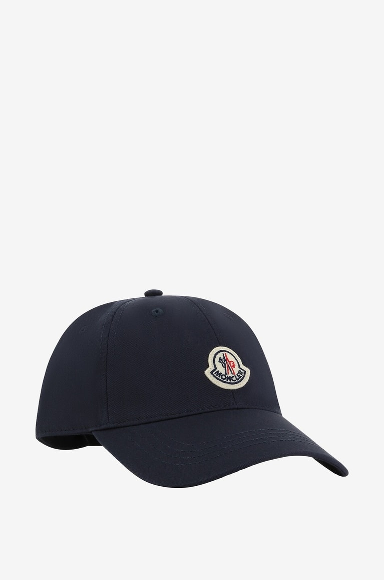 MONCLER Tricolour ribbon and logo patch adorned baseball cap Men BLUE 2