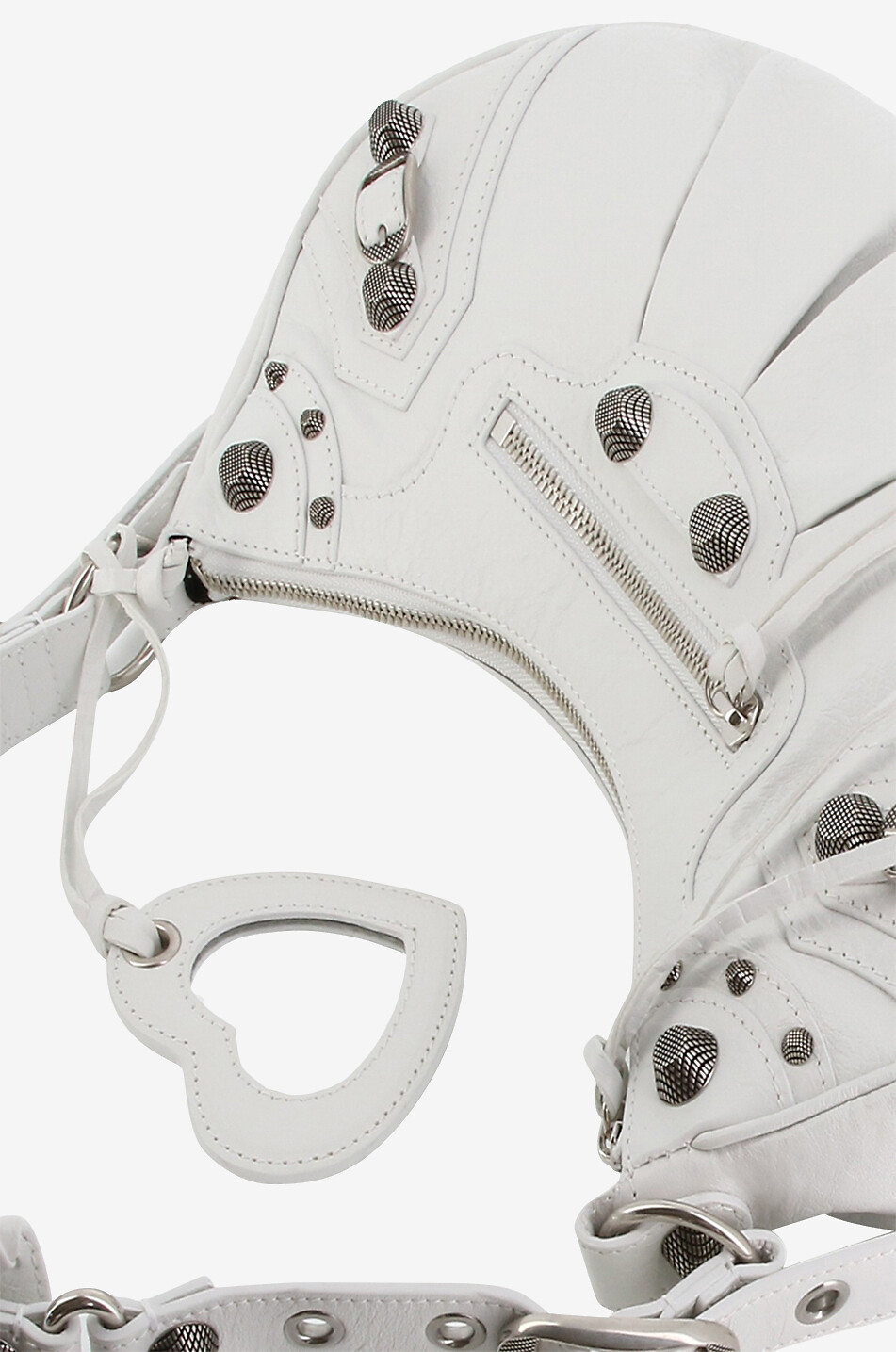 BALENCIAGA Sac porté épaule en cuir aréna Le Cagole Small Femme BLANC 5