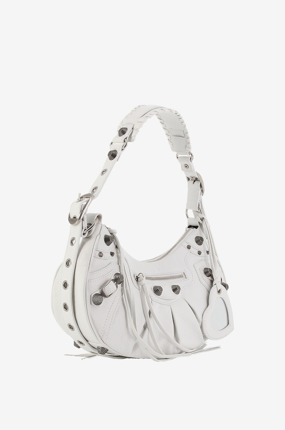 BALENCIAGA Sac porté épaule en cuir aréna Le Cagole Small Femme BLANC 2