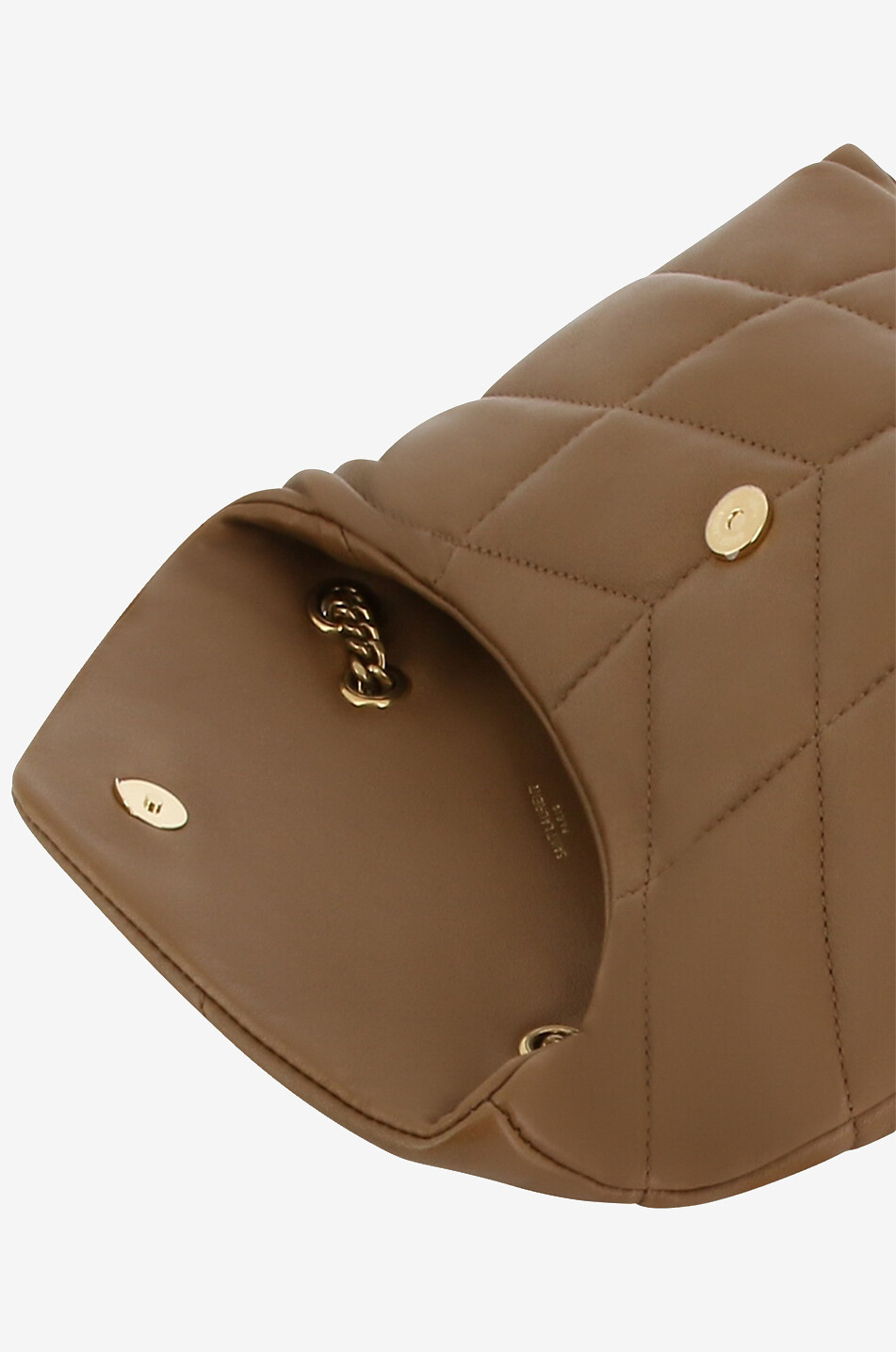 SAINT LAURENT PARIS Sac porté épaule en cuir de veau matelassé Loulou Puffer Toy Femme MARRON 6