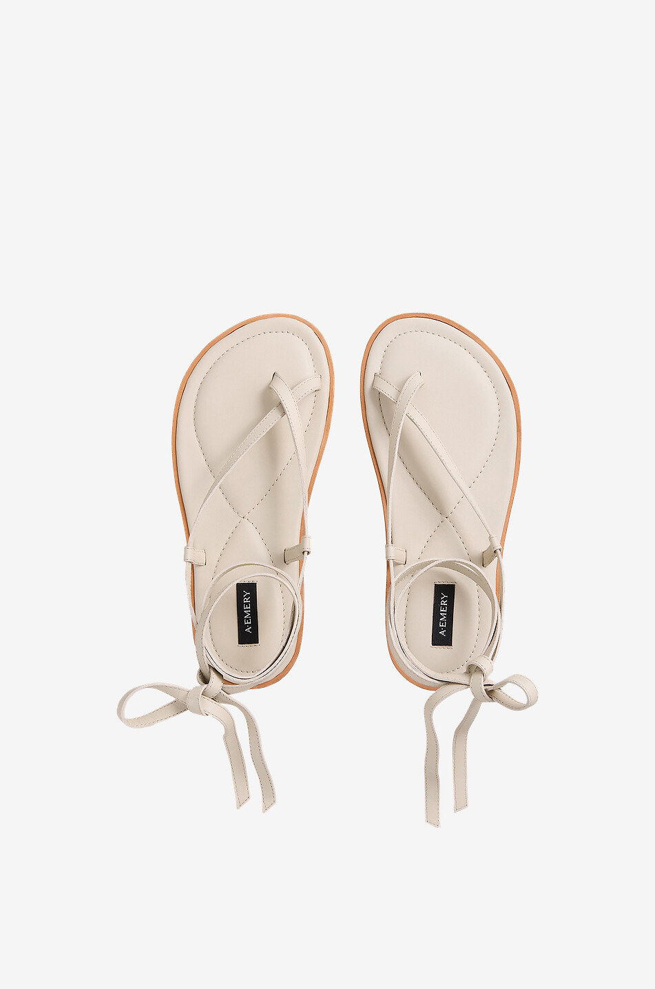 A.EMERY Sandales plates en cuir Elliot Femme BLANC 4