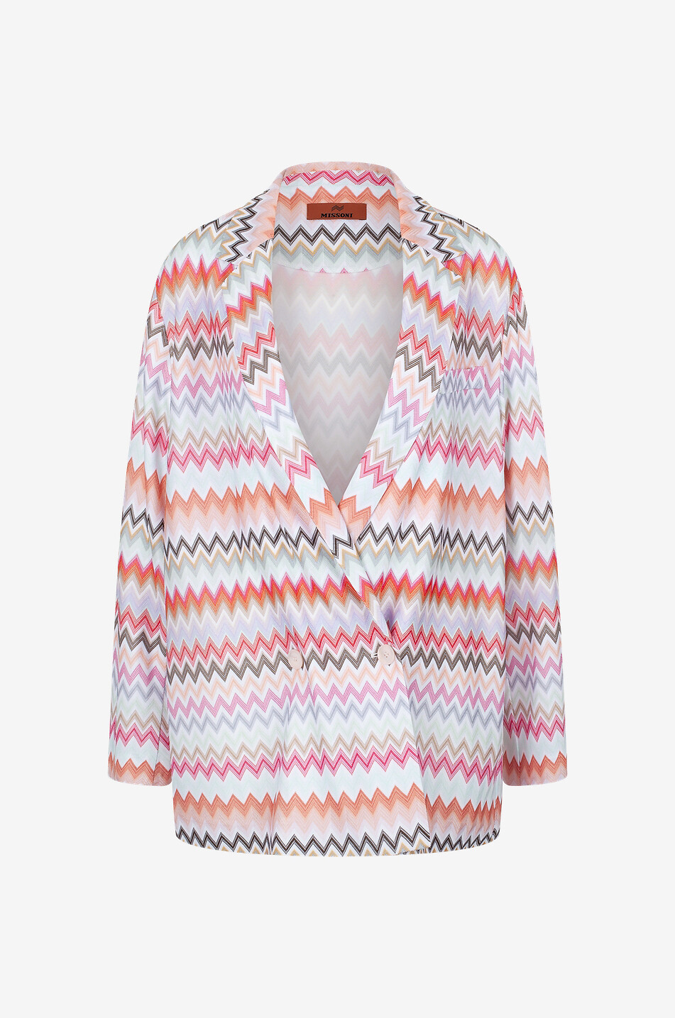 Zweireihiger Oversize-Strickblazer mit Fischgräten