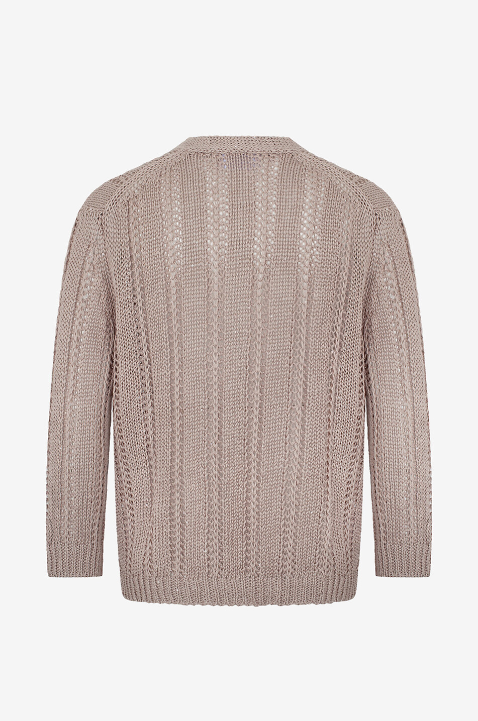 Cardigan boxy ajouré en lin scintillant
