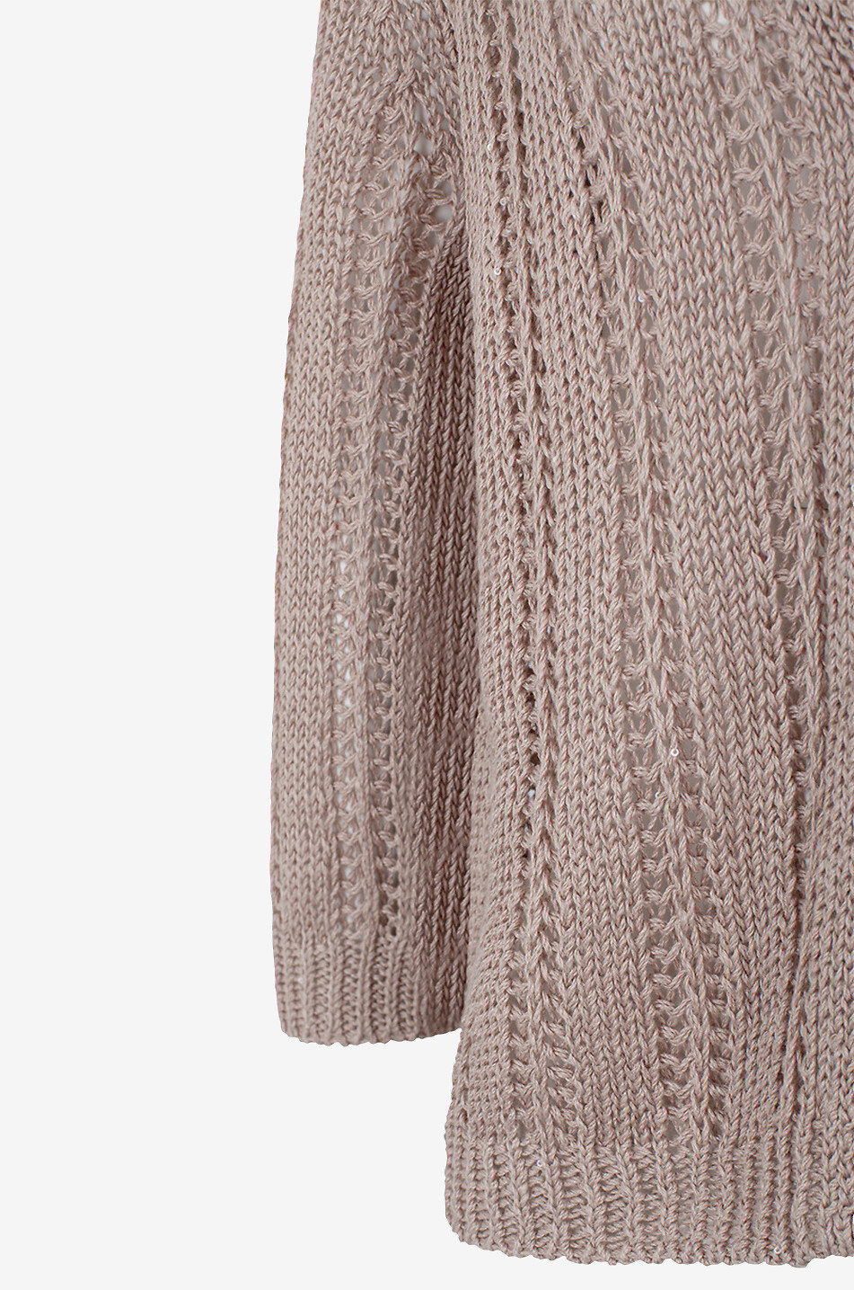 Funkelnder Boxy-Lochstrick-Cardigan aus Leinen