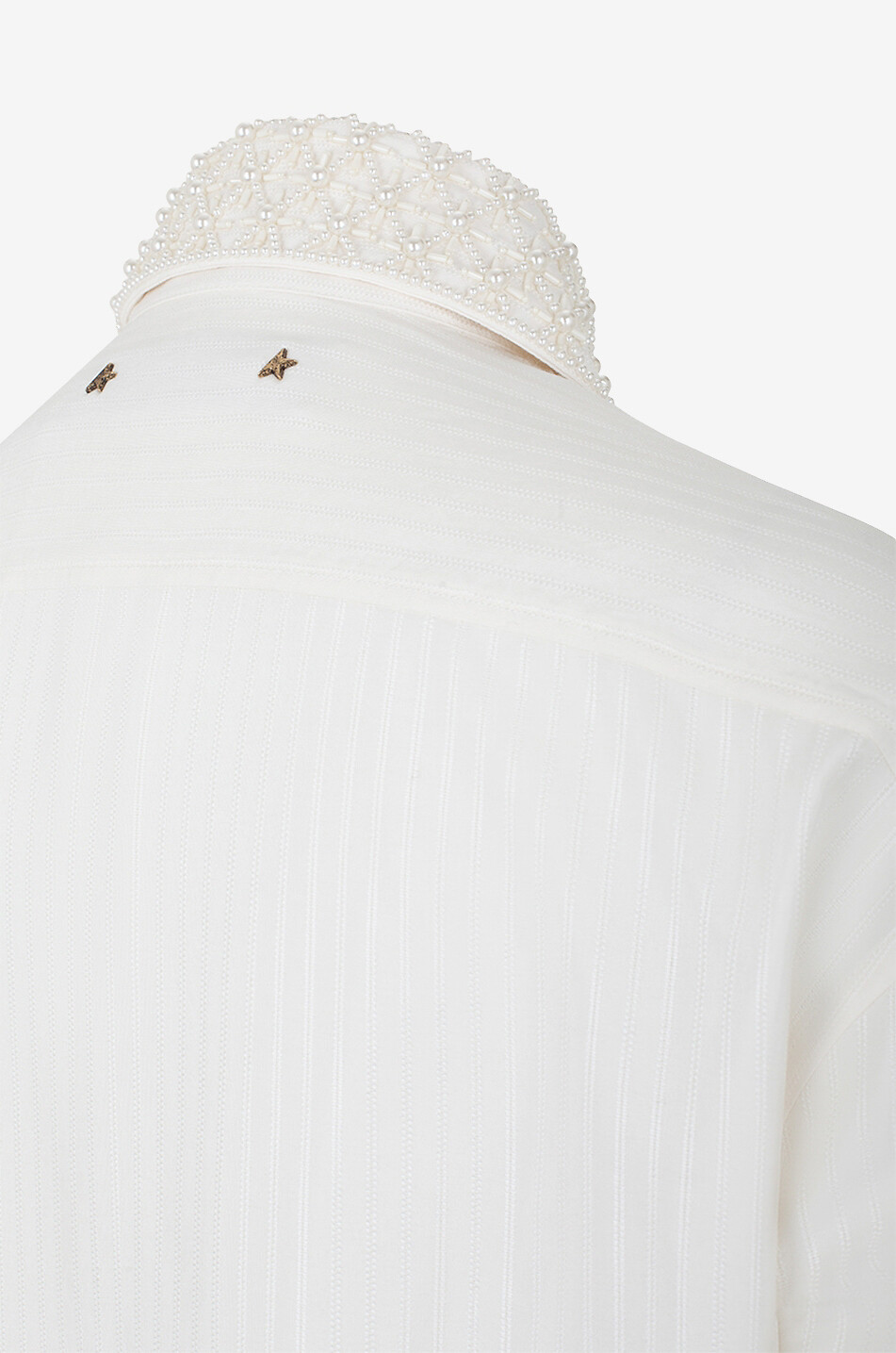 Chemise en jacquard de soie mélangée et perles Batilda Boyfriend