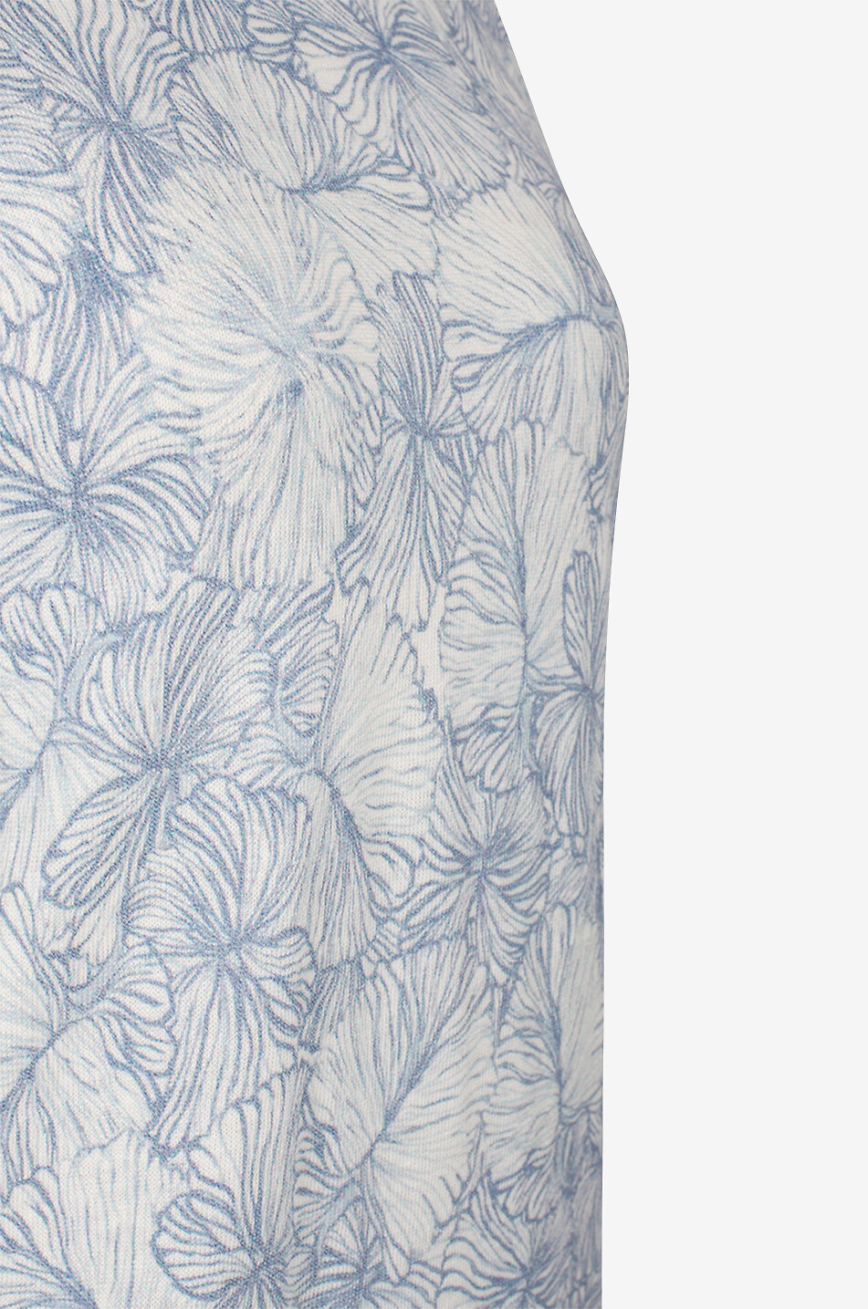 HEMISPHERE Kurzarm-Leinenpullover mit Blütenprint Damen HELLBLAU 3