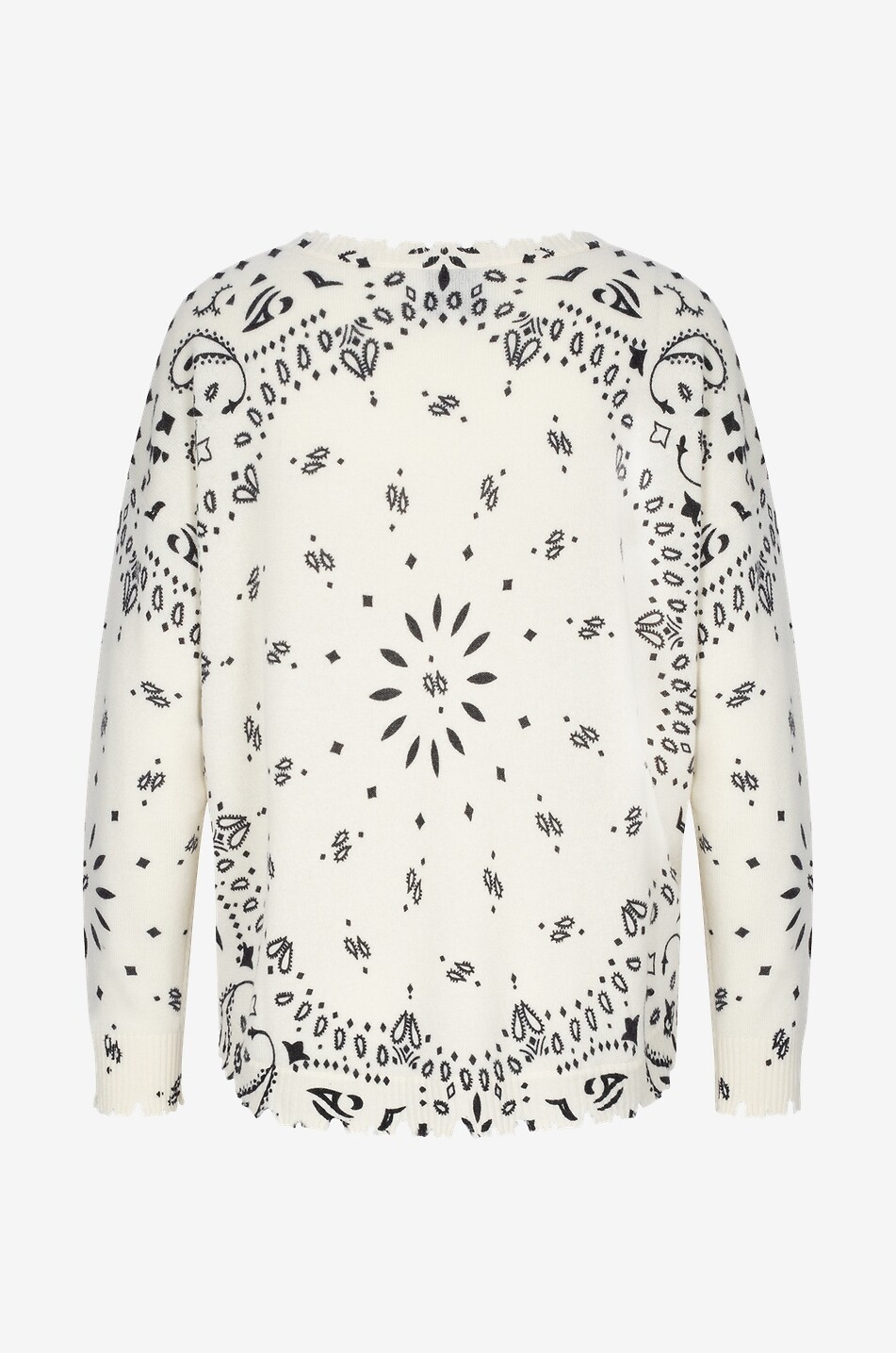KUJTEN Pull à col rond en cachemire Mela Bandana Femme BLANC 2