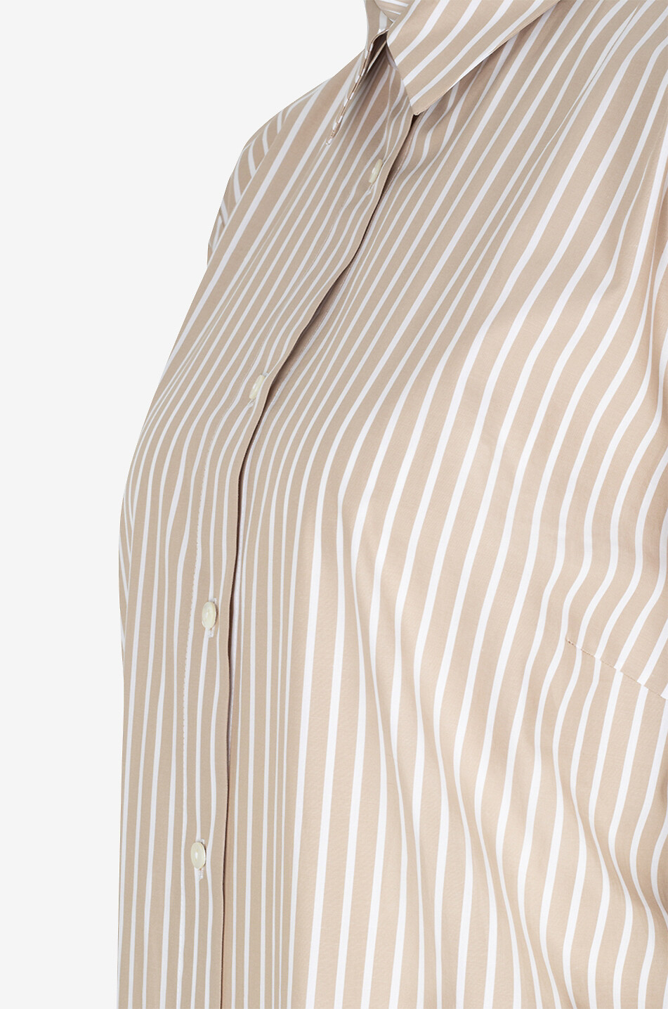 ARTIGIANO Gestreiftes Midihemdkleid aus Baumwolle Carlota Damen BEIGE 5