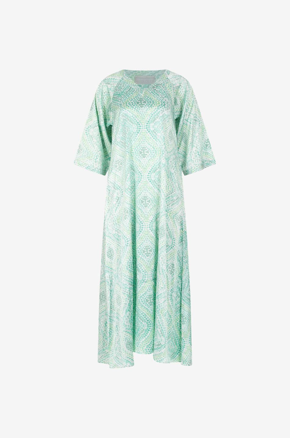 Langes Kleid aus Seide mit Mosaikprint Fofa