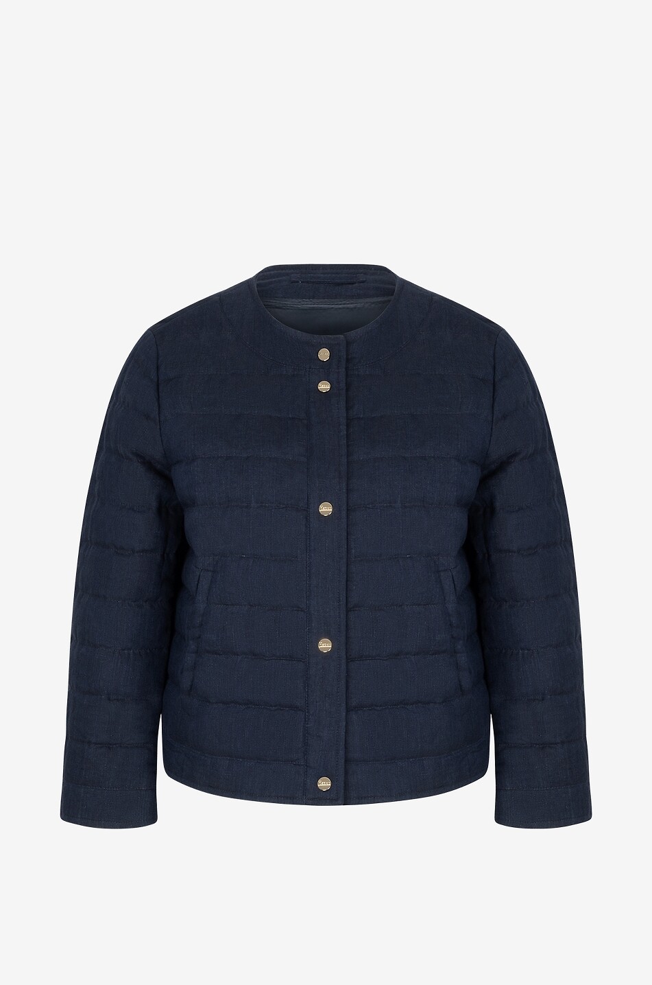 HERNO Doudoune trapèze légère en lin New Femme BLEU CLAIR 1
