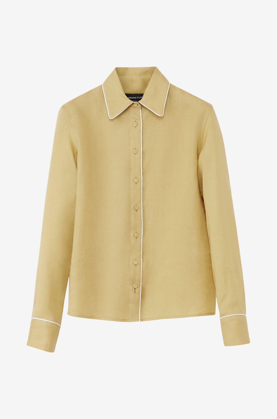 Linen shirt with piping