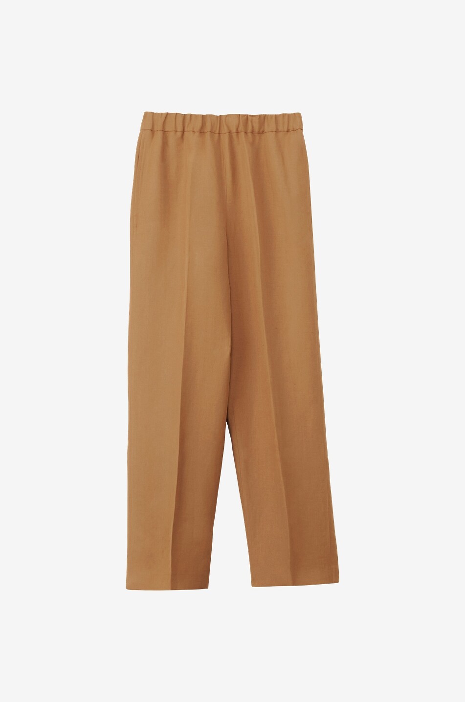 Pantalon en sergé de lin mélangé coupe jogger