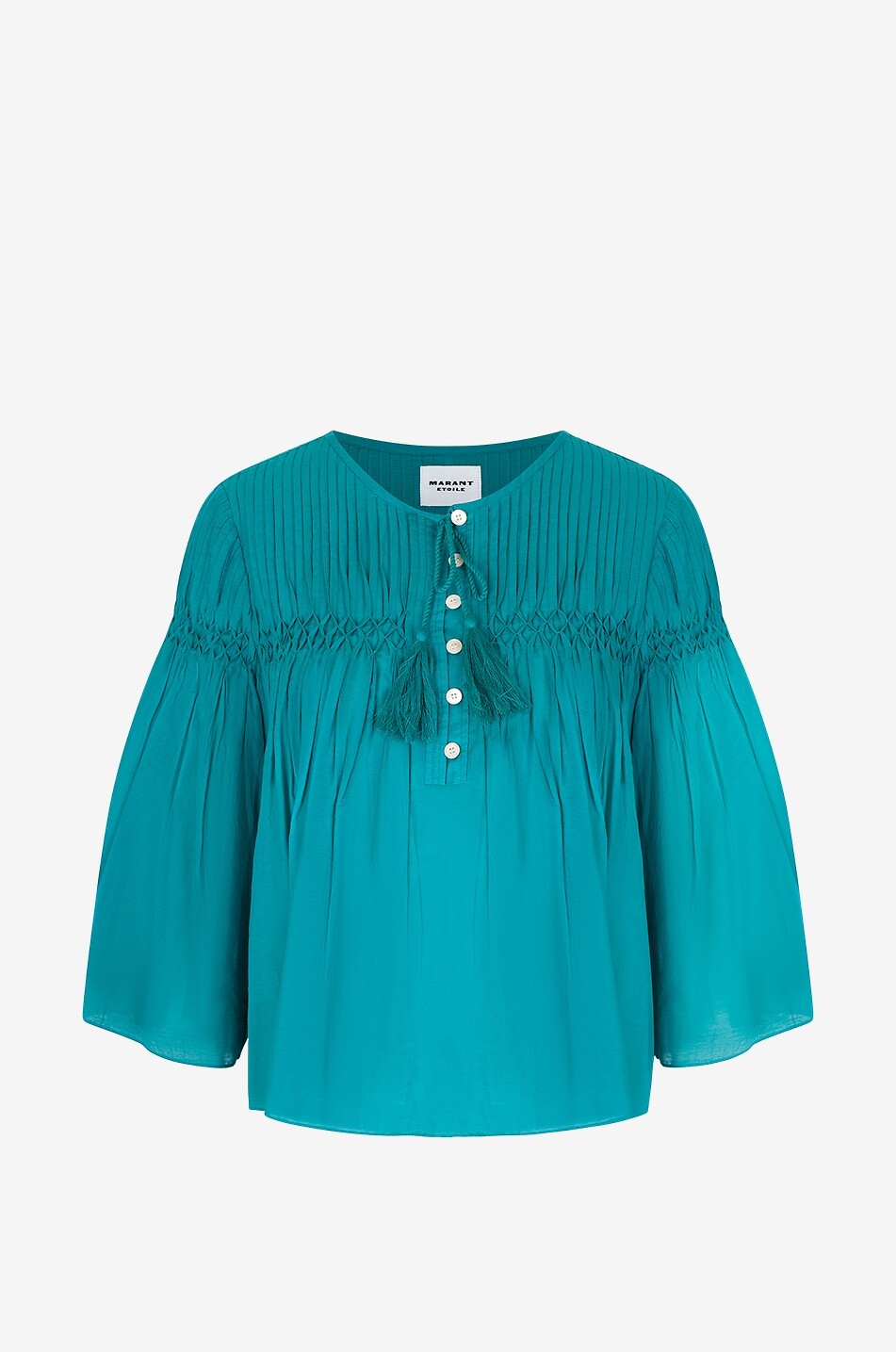 Axeliana cotton blend blouse with pintucks