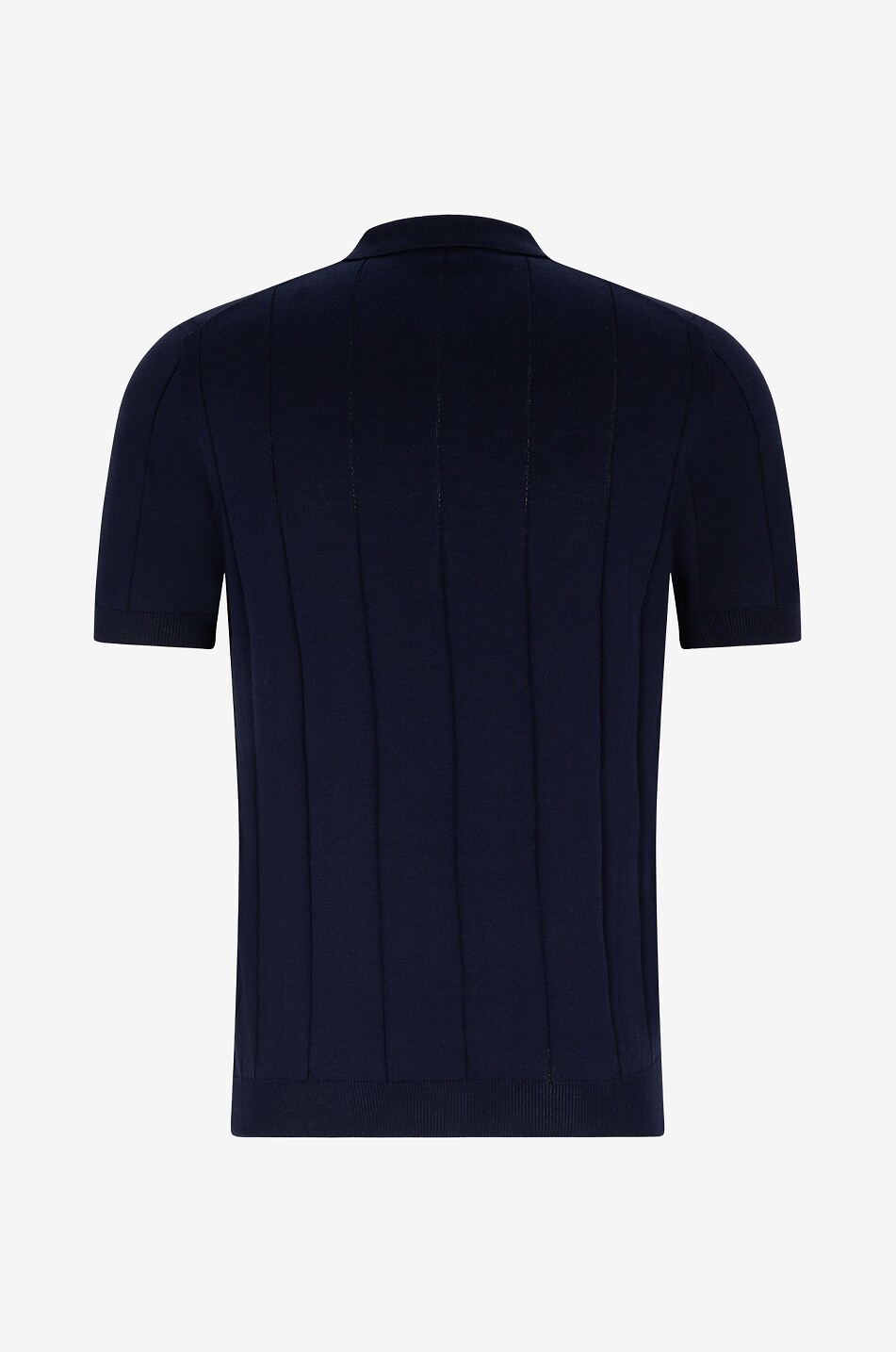 GRAN SASSO Striped cotton knit polo shirt with short sleeves Men DARK BLUE 2