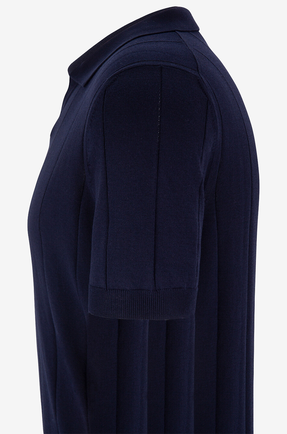 GRAN SASSO Striped cotton knit polo shirt with short sleeves Men DARK BLUE 3