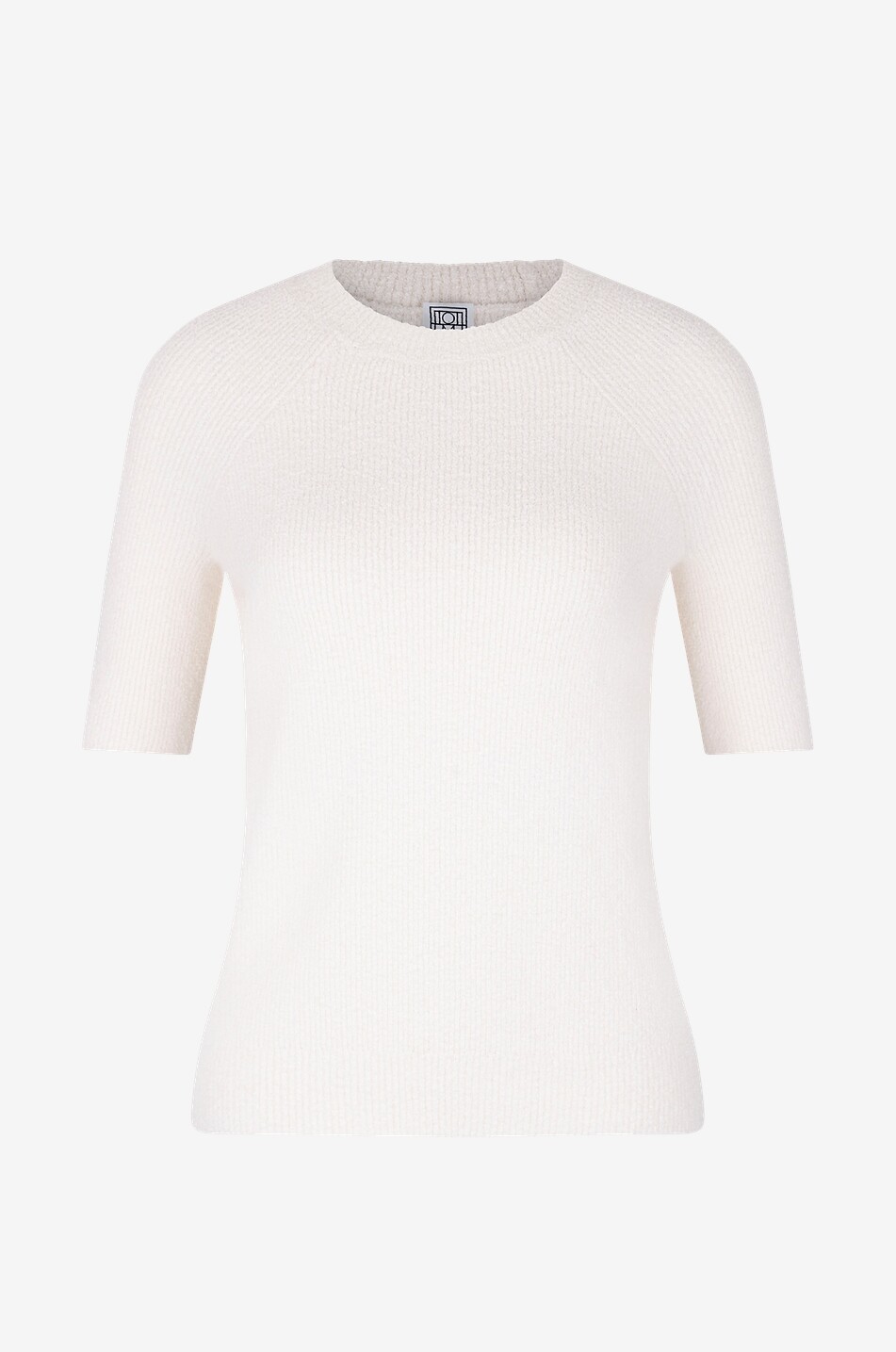 TOTEME Pull à manches raglan courtes en maille éponge Femme BLANC 1