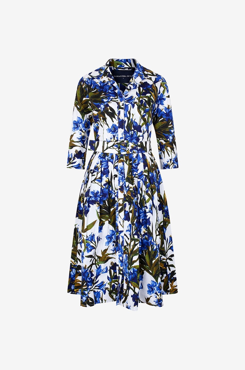 Audrey #2 Paper Flower poplin midi shirt dress