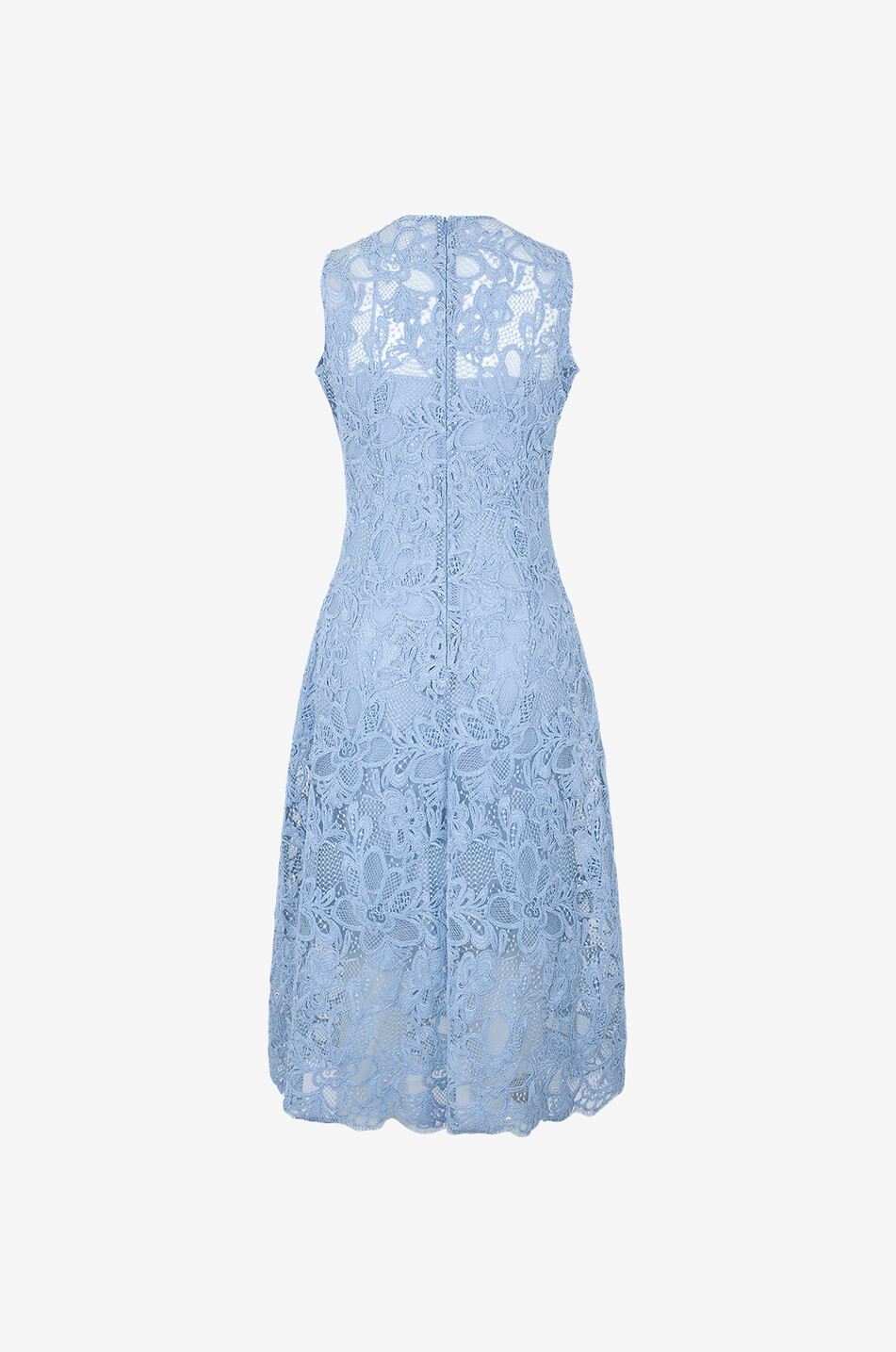 Robe midi sans manches en tentelle fleurie