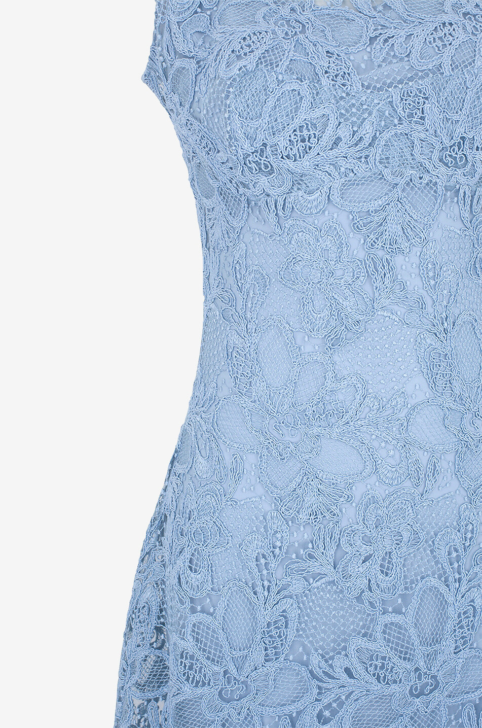 ERMANNO SCERVINO Robe midi sans manches en tentelle fleurie Femme BLEU MOYEN 3
