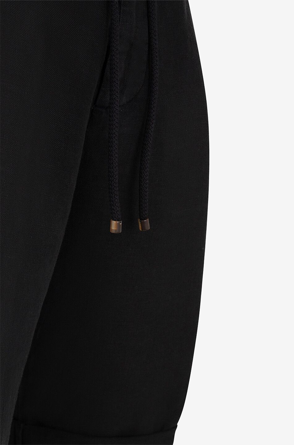 BRUNELLO CUCINELLI Linen gabardine Bermuda shorts with waistband tucks Men BLACK 3