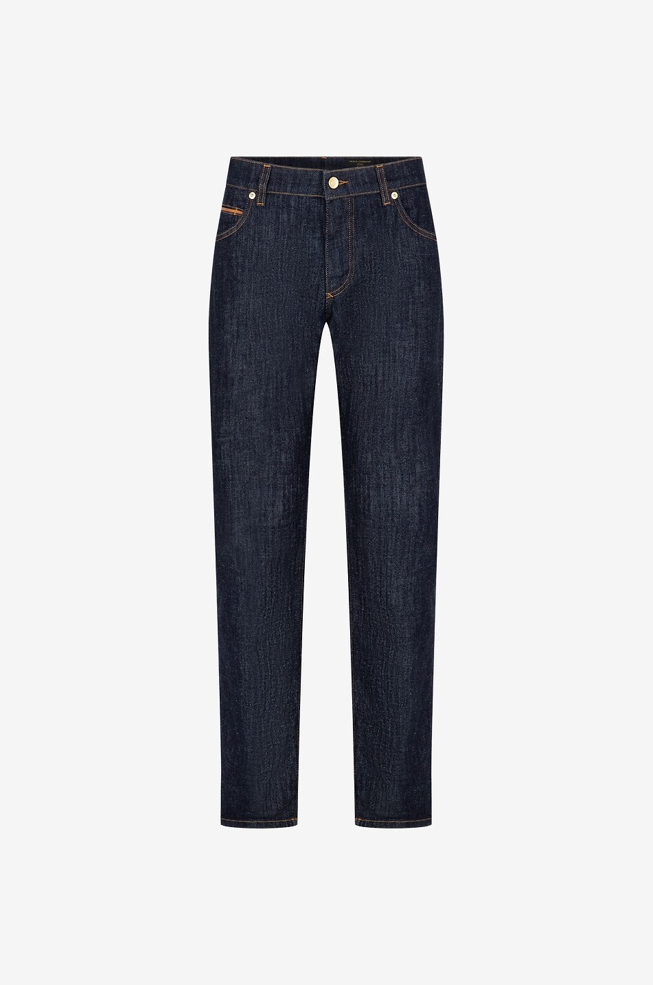 Jean slim brut à passepoils en cuir