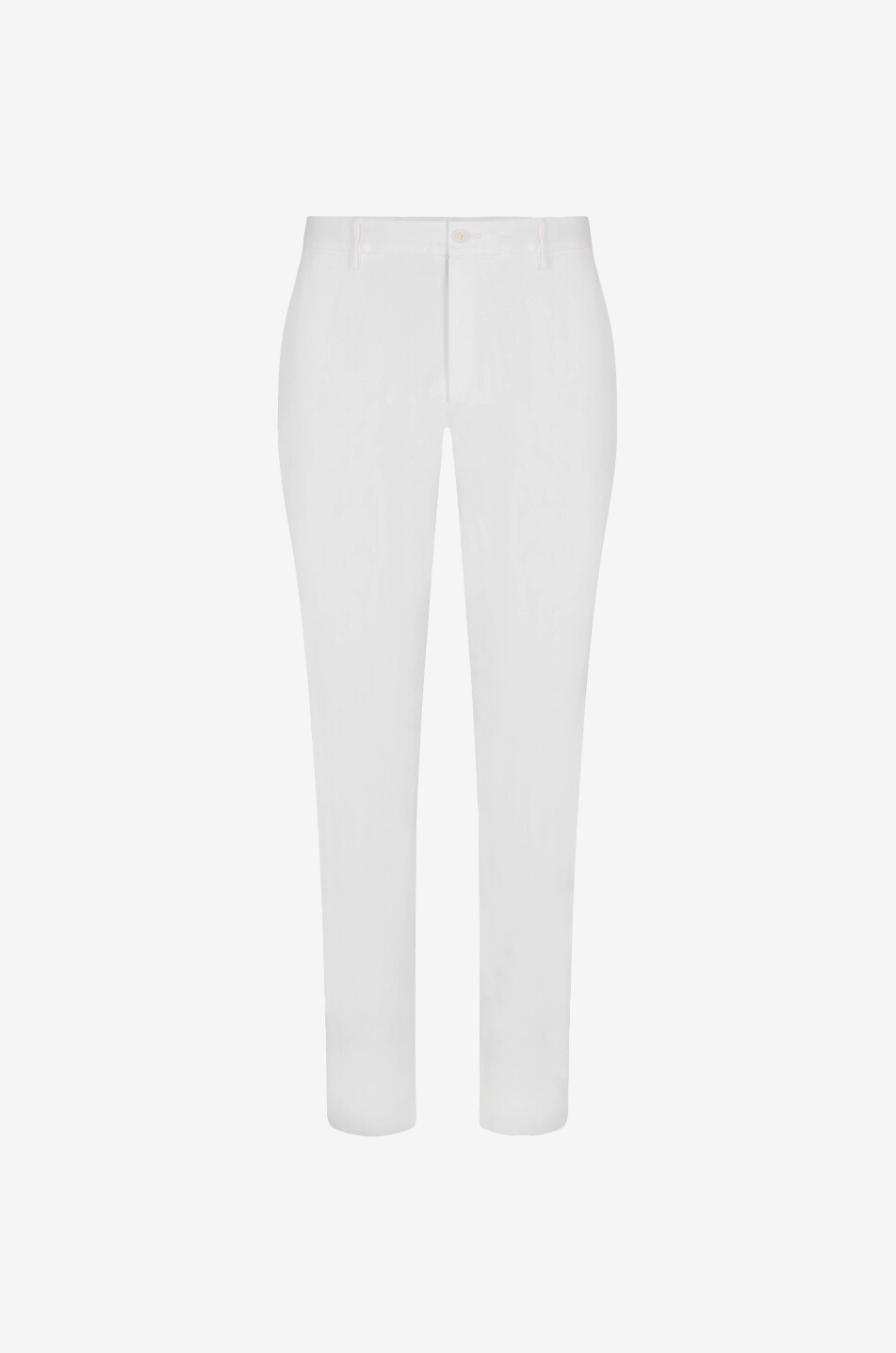DOLCE & GABBANA Pantalon slim en coton stretch avec plaque logo Homme BLANC 1