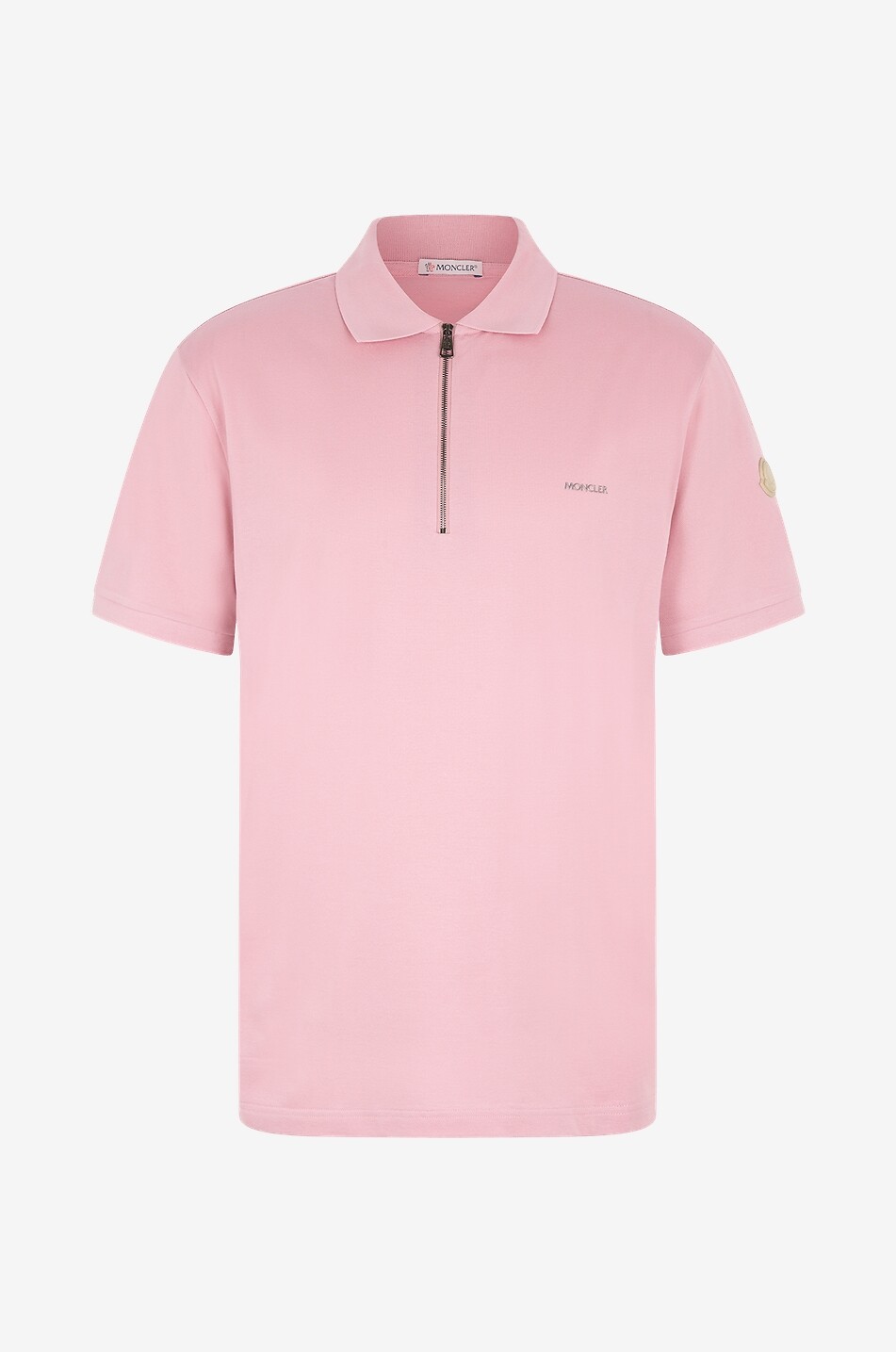 Slim-Fit-Kurzarm-Polohemd mit Reissverschluss