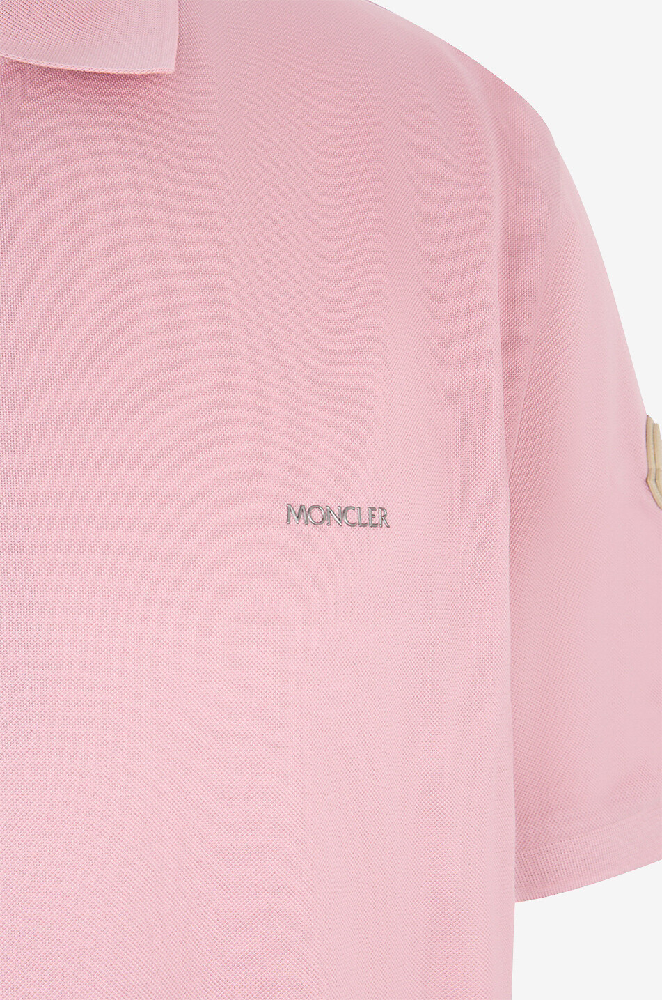 MONCLER Short-sleeved slim fit polo shirt with zipped collar Men PINK 3