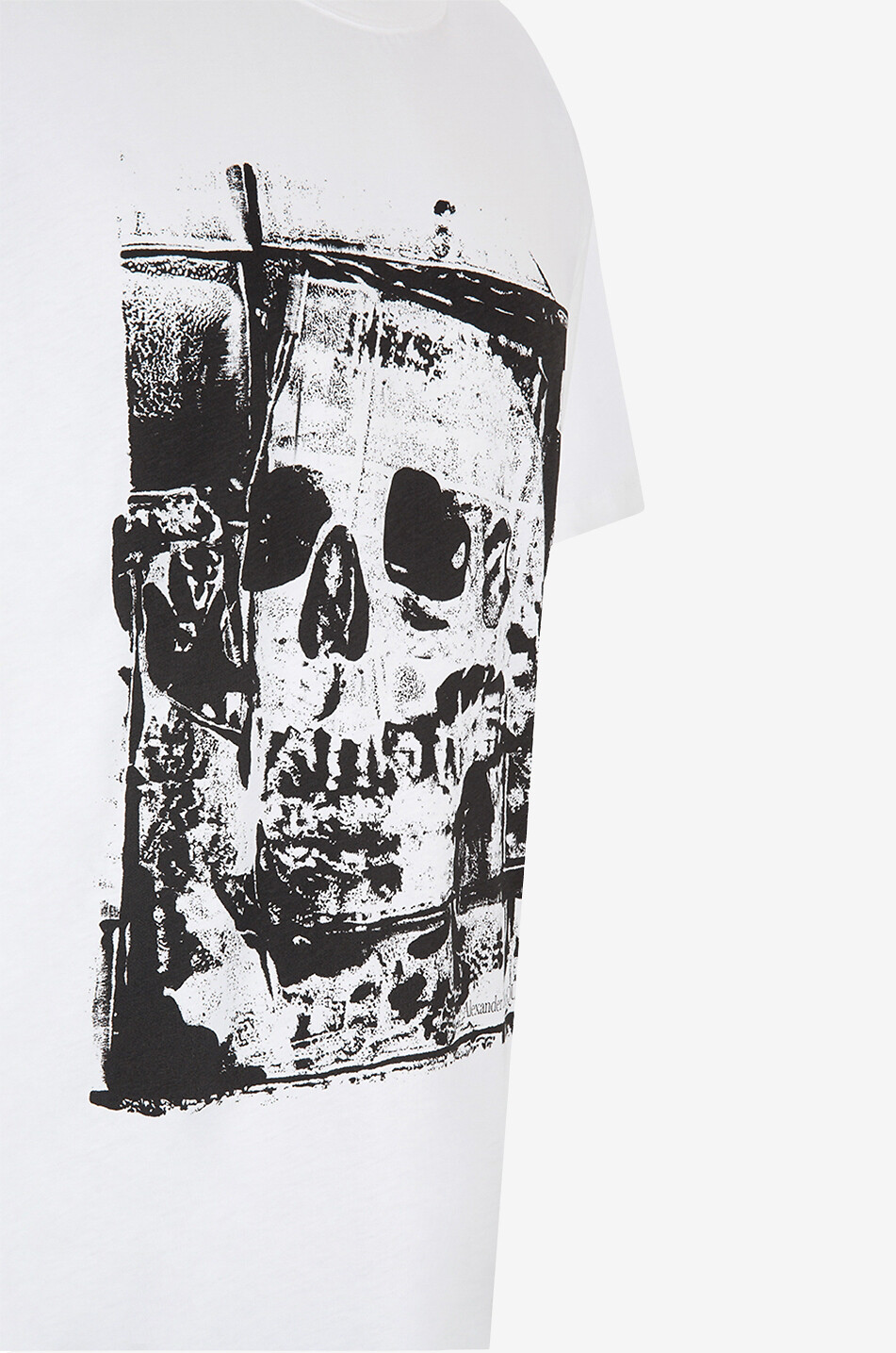 ALEXANDER McQUEEN Kurzarm-T-Shirt mit Print Fold Skull Herren WEISS 3