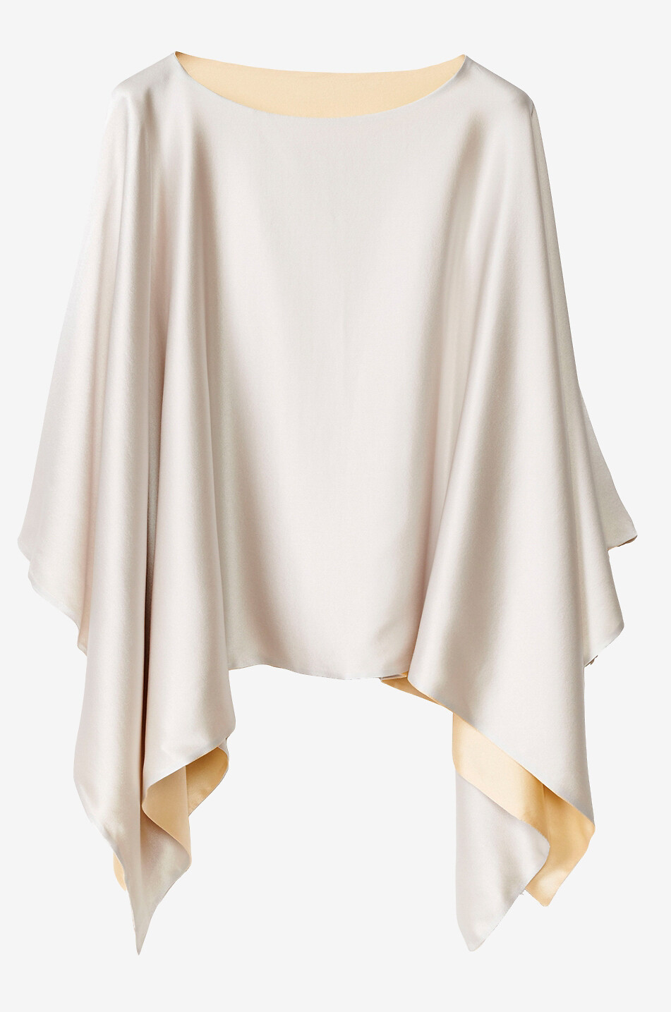 Reversible silk satin cape