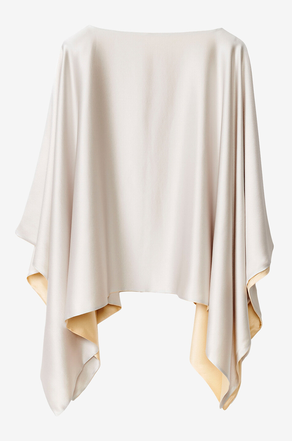 Reversible silk satin cape