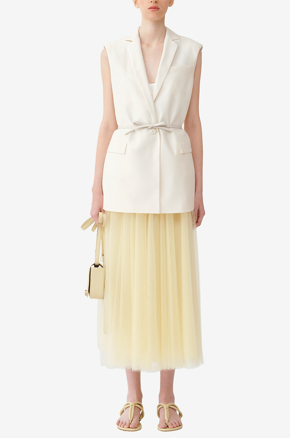 Jupe midi évasée en tulle