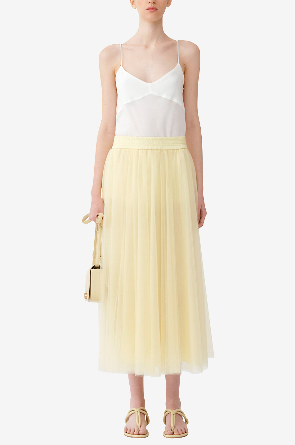 Jupe midi évasée en tulle