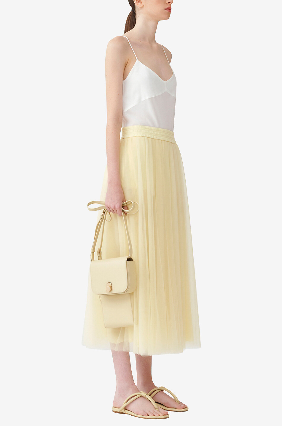 FABIANA FILIPPI Jupe midi évasée en tulle Femme JAUNE CLAIR 5
