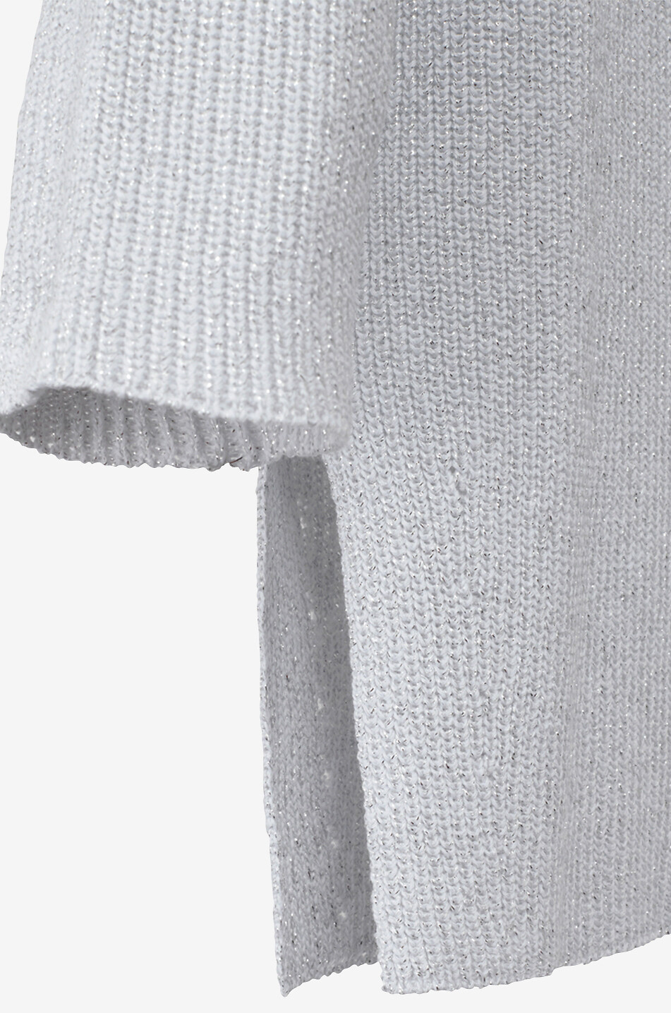 FABIANA FILIPPI Glitzernder Rippstrick-Baumwollpullover mit U-Boot-Ausschnitt Damen WEISS 4