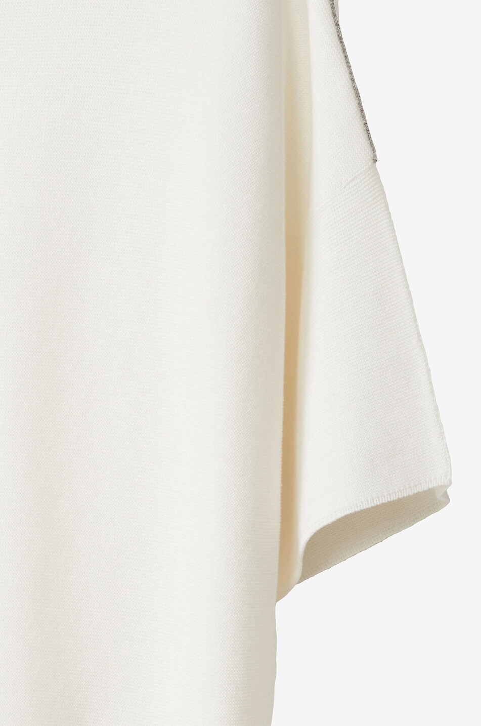 FABIANA FILIPPI Pull fin à col bateau et manches courtes en coton bio Femme BLANC CASSE 4