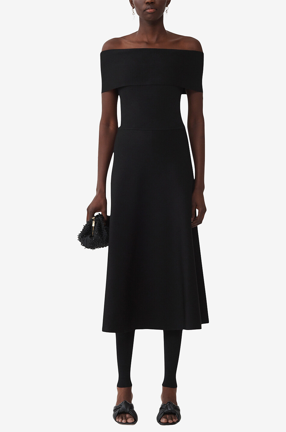 Robe midi à épaules dénudées en jersey Milano