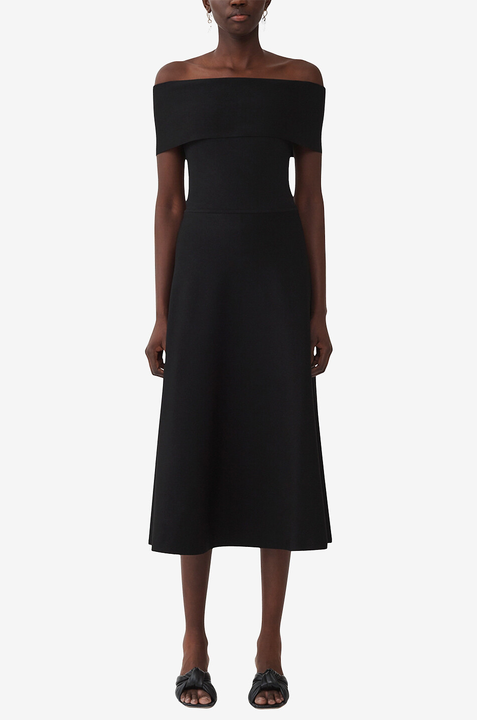 Robe midi à épaules dénudées en jersey Milano