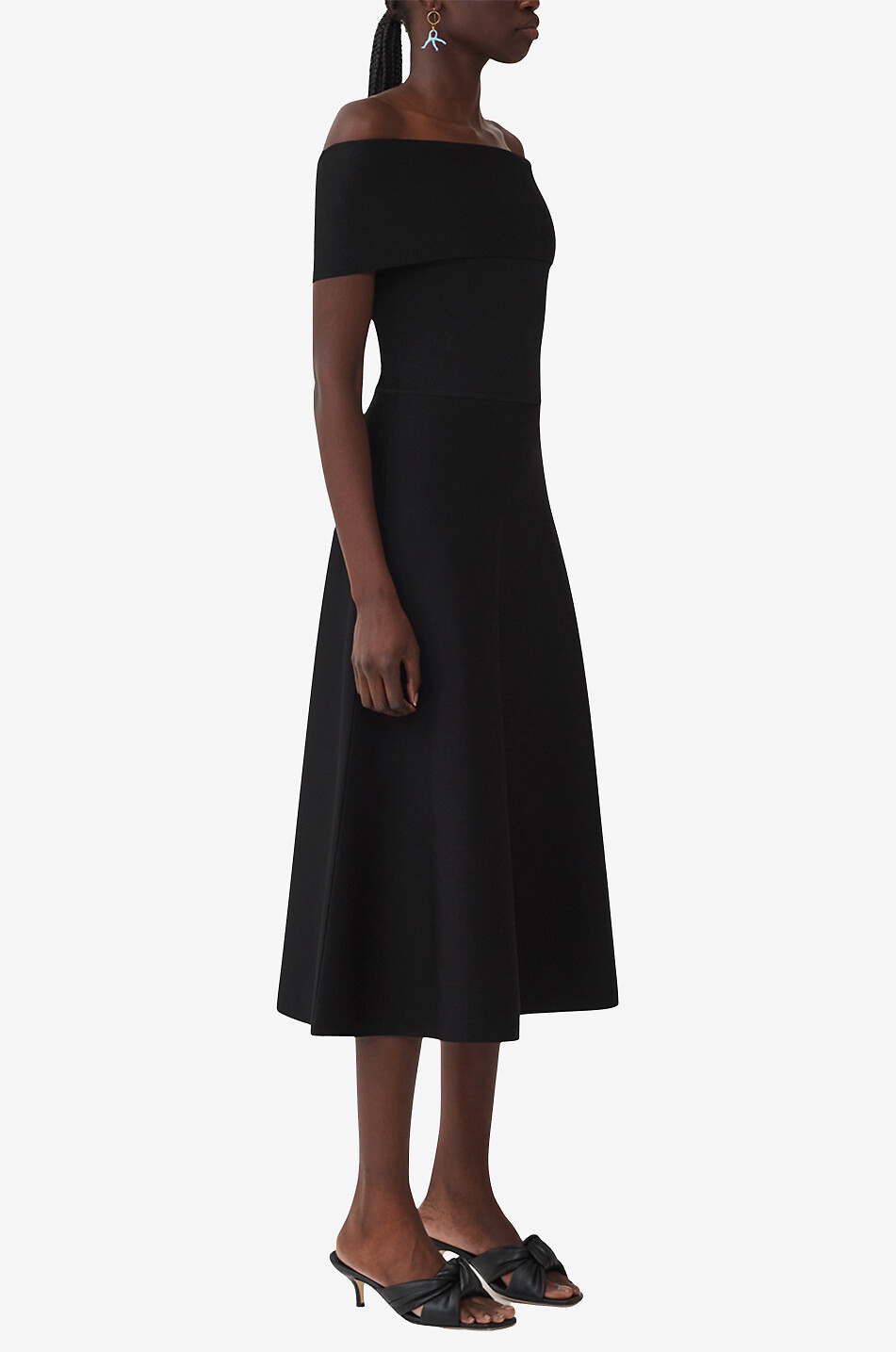 Robe midi à épaules dénudées en jersey Milano