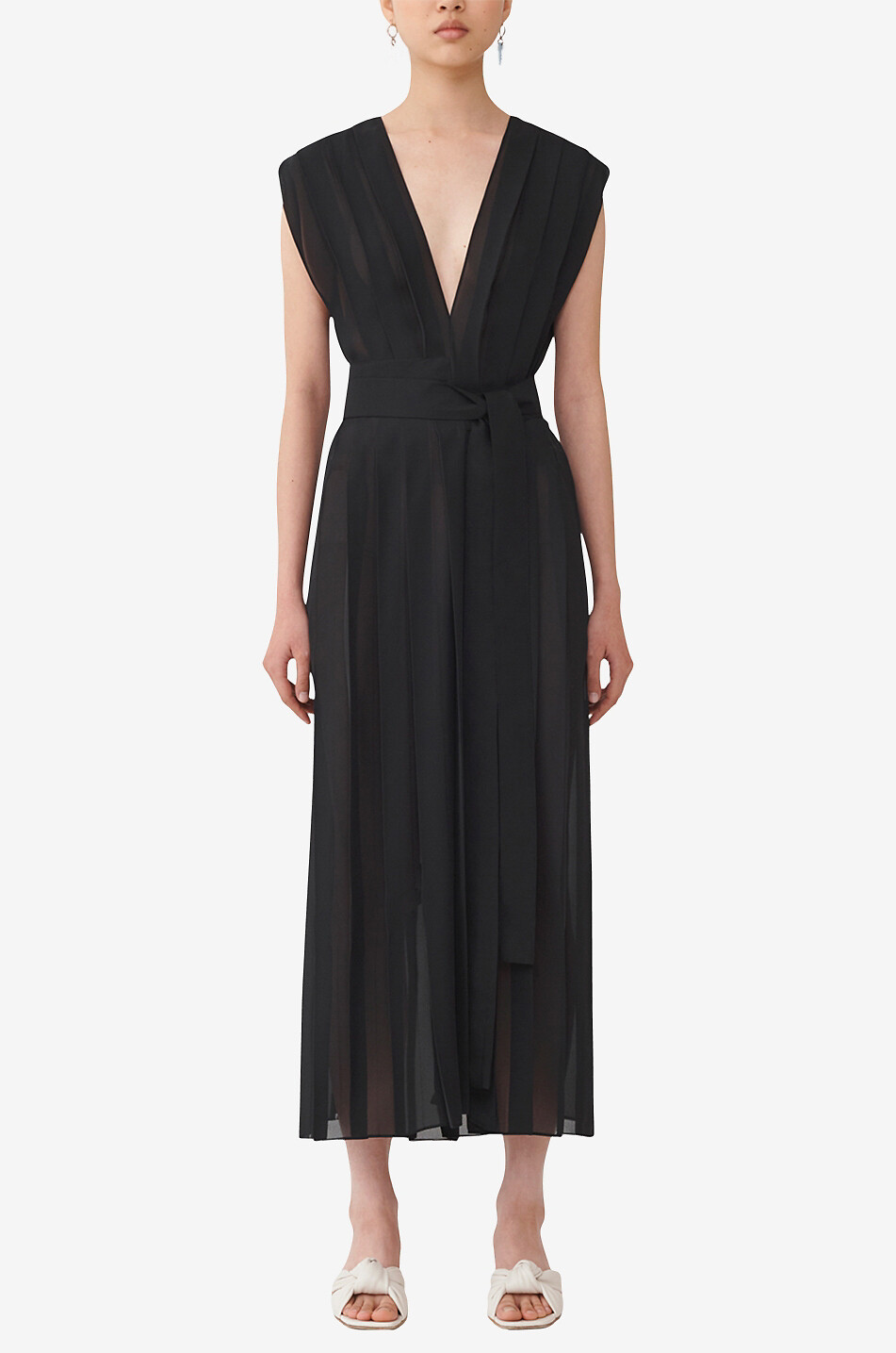 Midikleid aus plissiertem Georgette