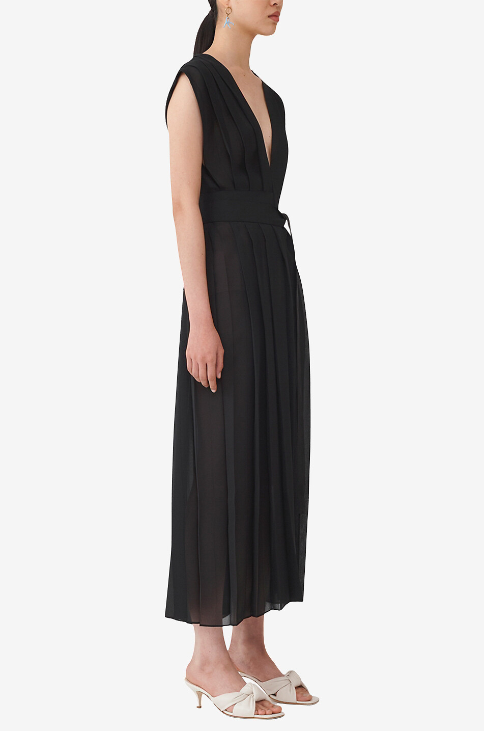 FABIANA FILIPPI Pleated georgette midi dress Women BLACK 5