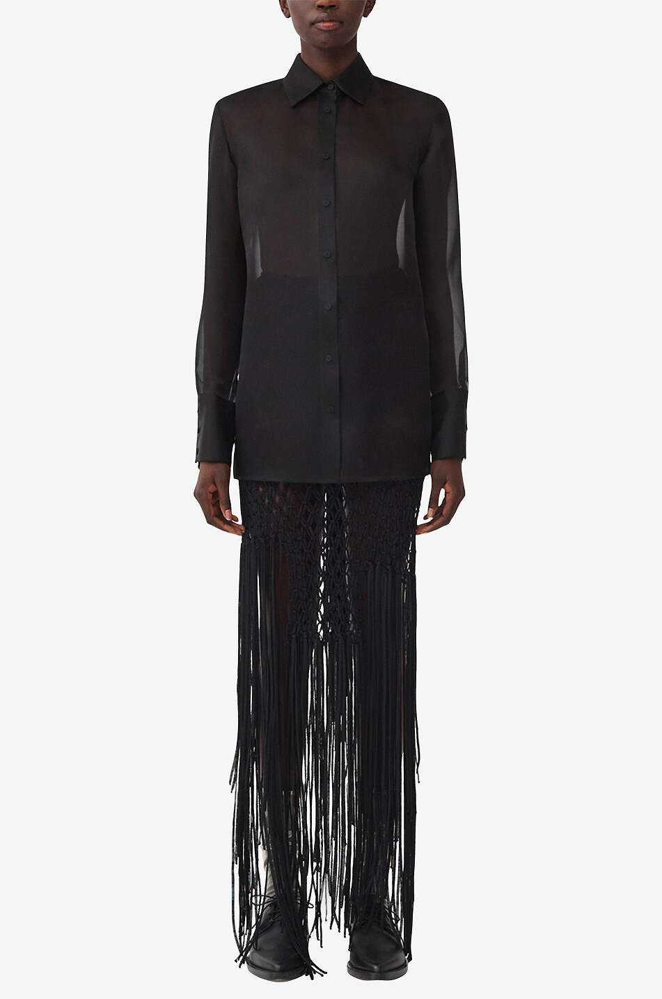 FABIANA FILIPPI Chemise en organza de soie Femme NOIR 3
