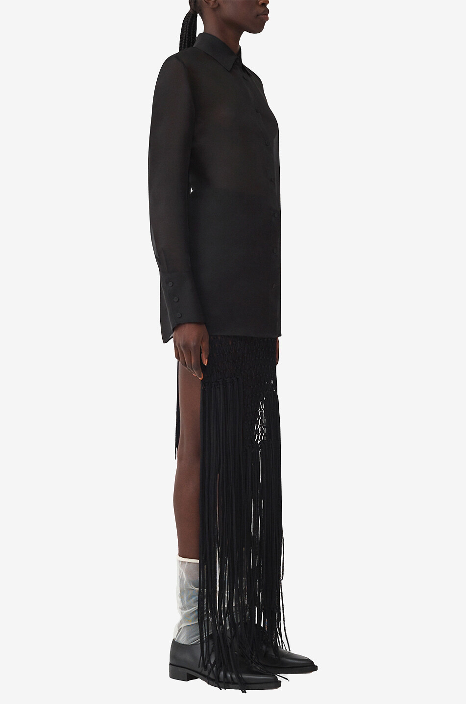 FABIANA FILIPPI Chemise en organza de soie Femme NOIR 4