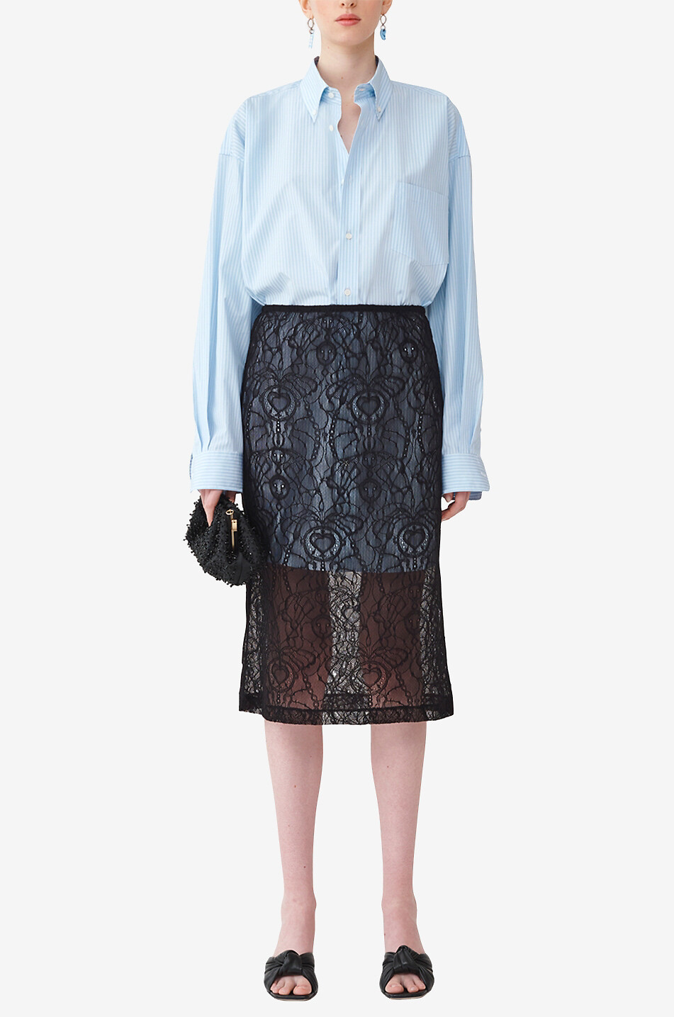 Chemise oversize en popeline rayée