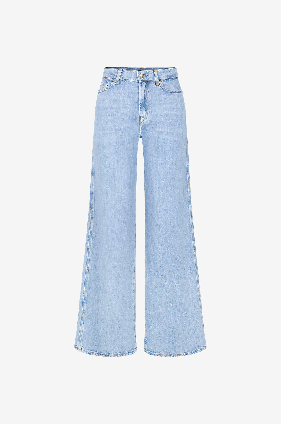 Lotta Light Blue cotton and linen wide-leg jeans