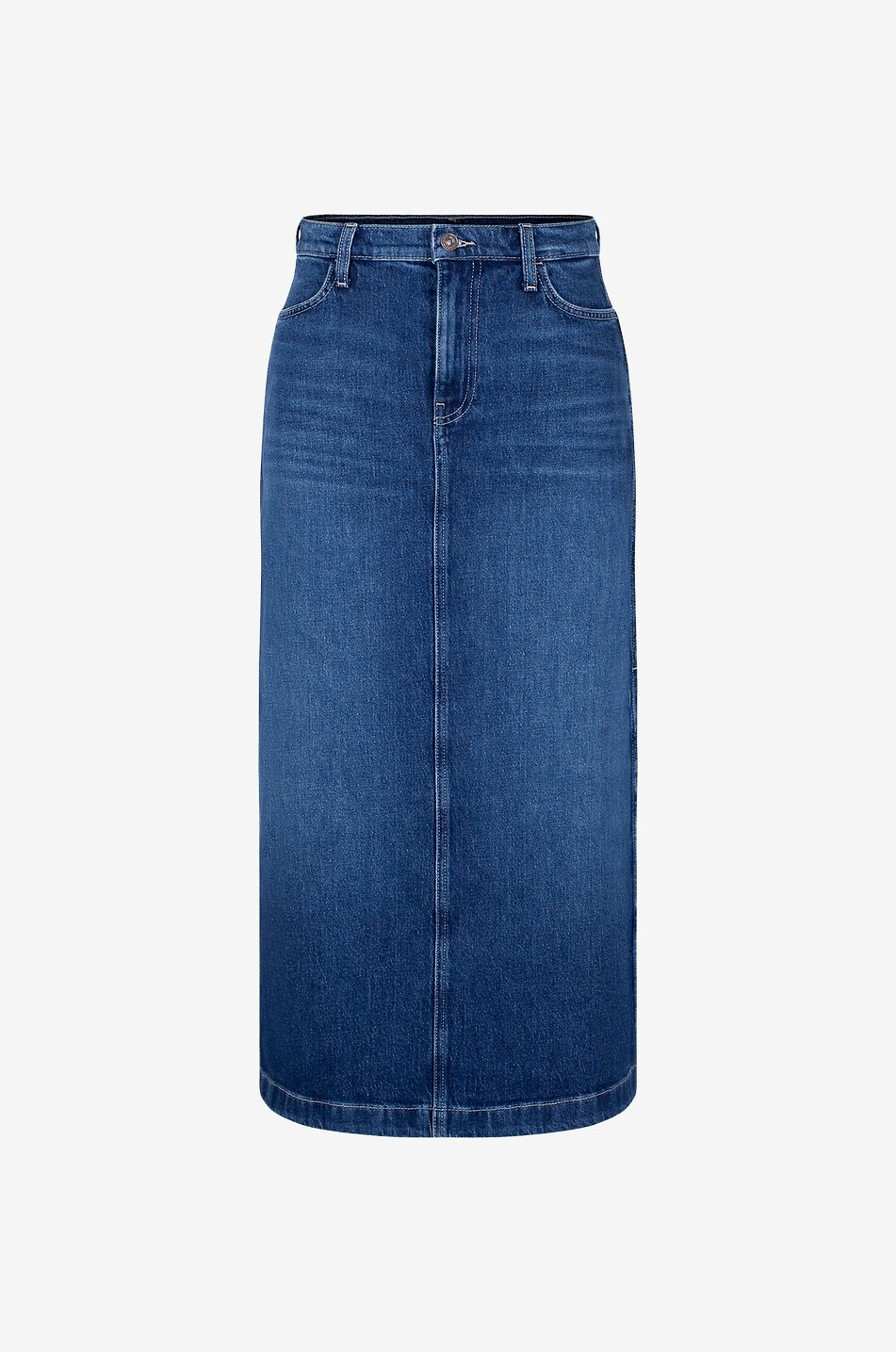 7 FOR ALL MANKIND Gerader Midirock aus Denim Damen BLAU 1